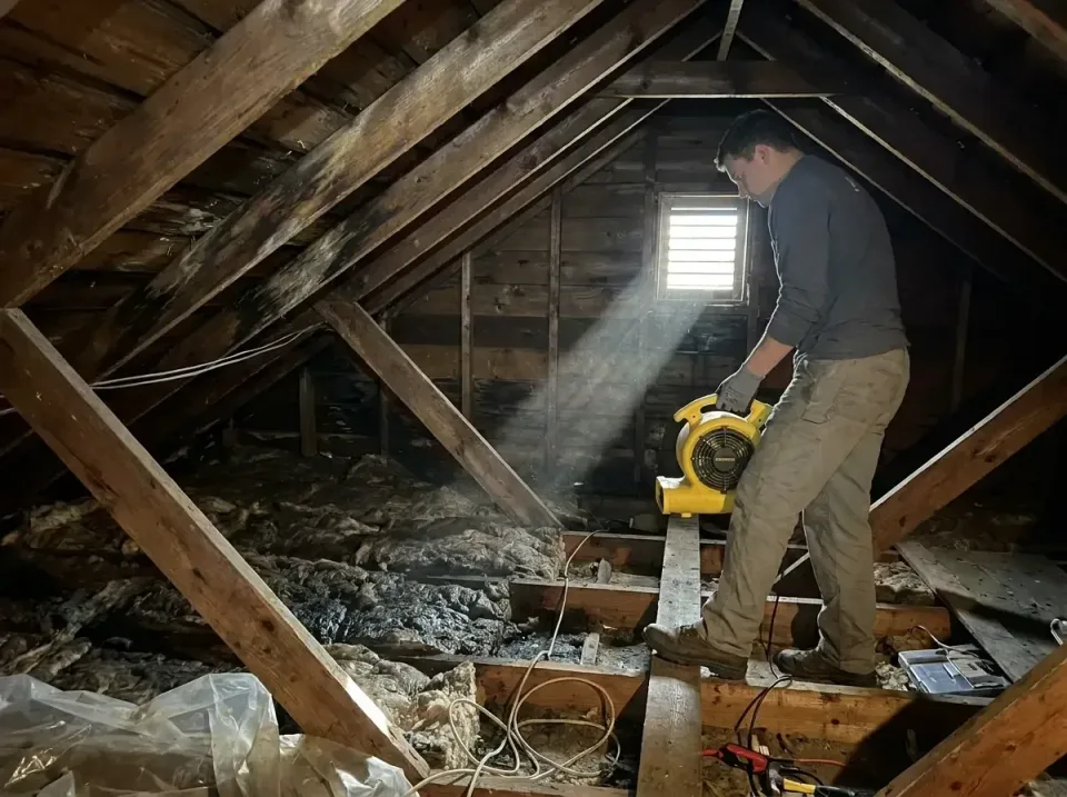 attic-water-damage-drying-proc-007 — frequently asked questions, Emergency Water Extraction & 24/7 Flood Response in Fort Le…